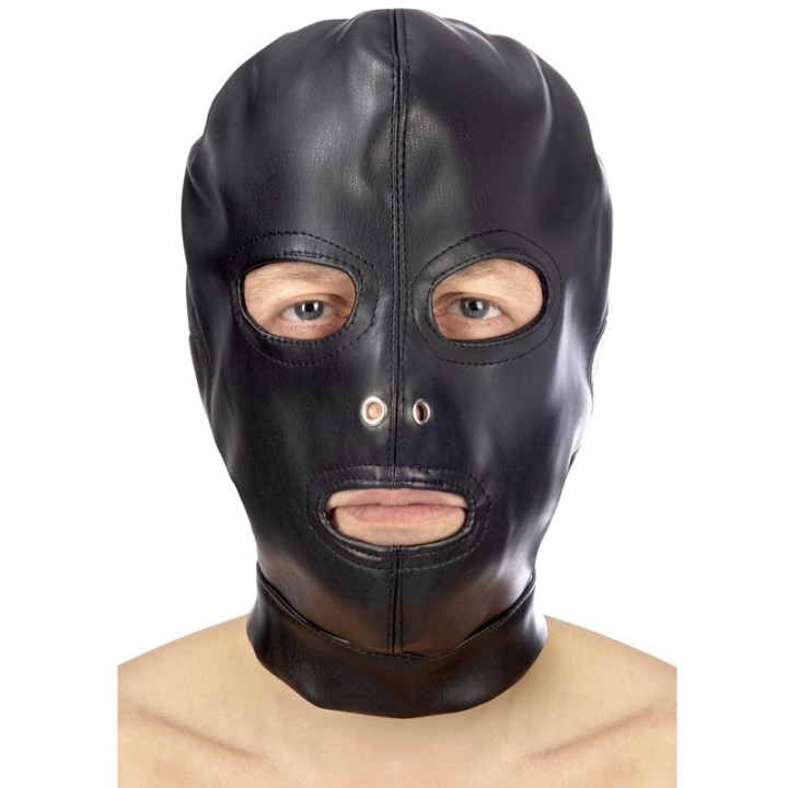 Cagoule Ajustable Noire Ouverture Bouche et Yeux