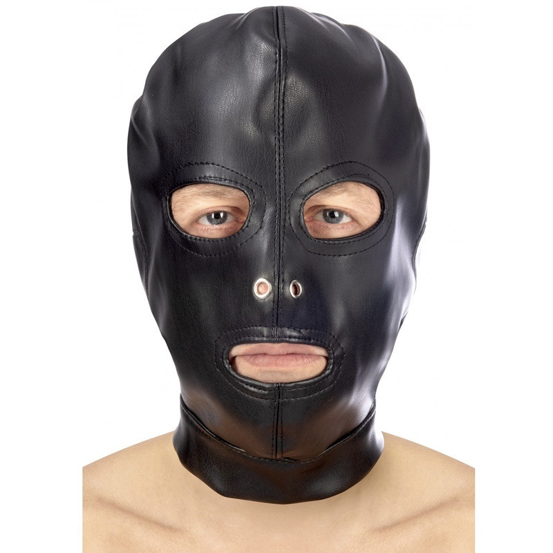 Cagoule Ajustable Noire Ouverture Bouche et Yeux