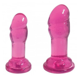 Ensemble 2 Godes Slim Stick avec Ventouse Rose