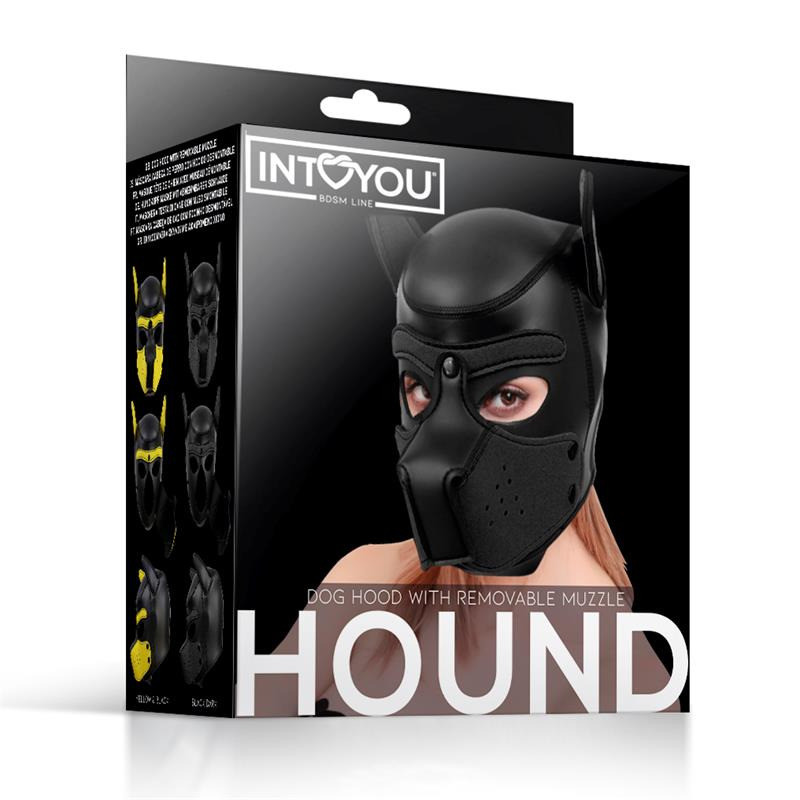 Hound Masque de Chien Noir Taille Unique