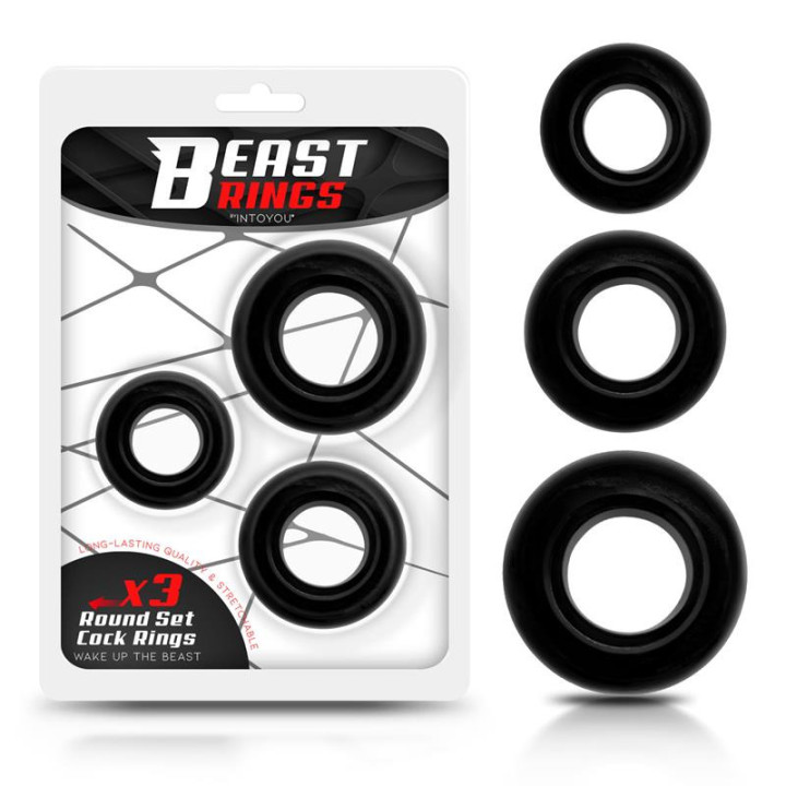 Set 3 Anneaux pour le Pénis Noirs