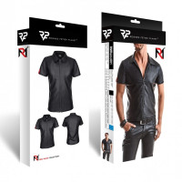 Remo Chemise Fermeture Éclair Wetlook Noire