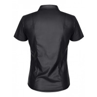 Remo Chemise Fermeture Éclair Wetlook Noire
