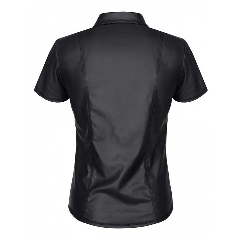 Remo Camisa Cremallera Wetlook Negra