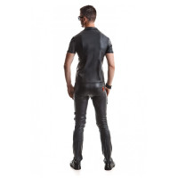 Remo Chemise Fermeture Éclair Wetlook Noire