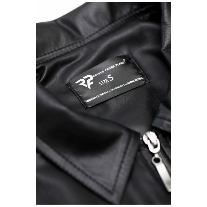 Remo Chemise Fermeture Éclair Wetlook Noire