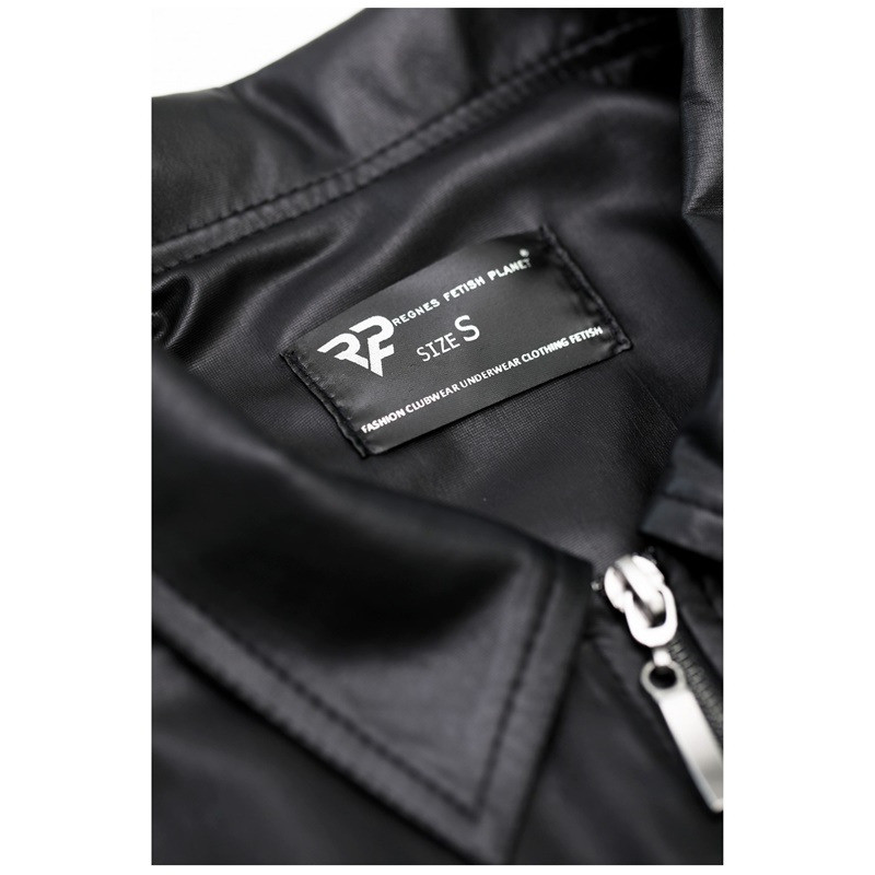 Remo Chemise Fermeture Éclair Wetlook Noire