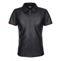 Remo Chemise Fermeture Éclair Wetlook Noire