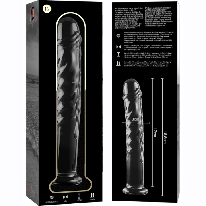 Gode en Cristal Modèle 16 Transparent