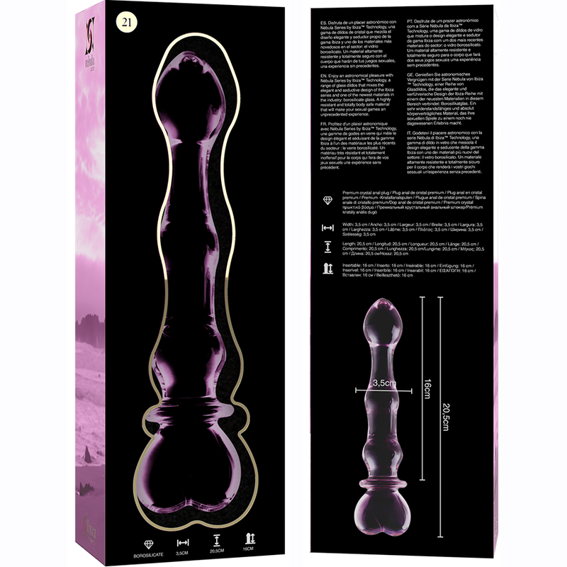 Gode en Cristal Modèle 21 Rose