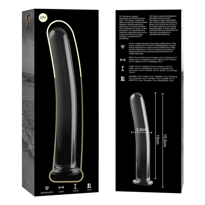 Gode en Cristal Modèle 9 Transparent