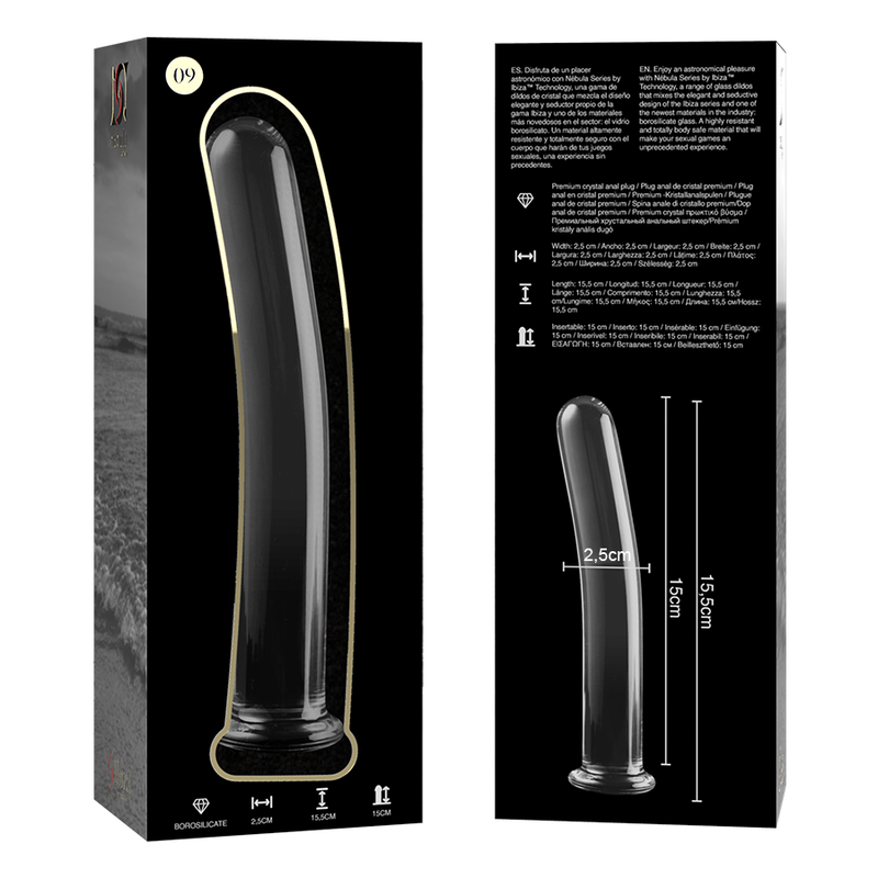 Gode en Cristal Modèle 9 Transparent