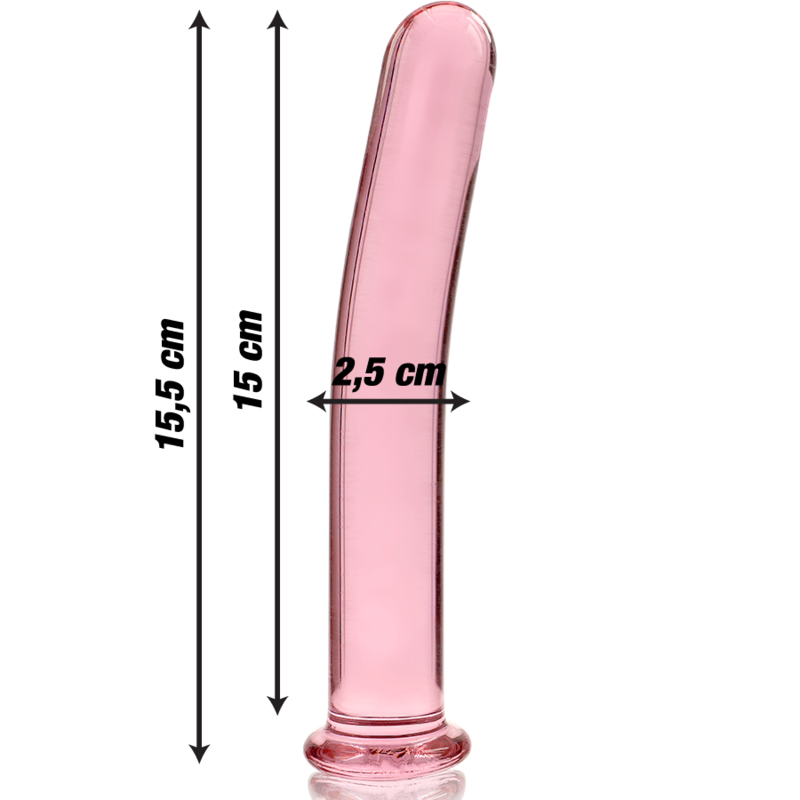 Gode en Cristal Borosilicate Modèle 9 Rose
