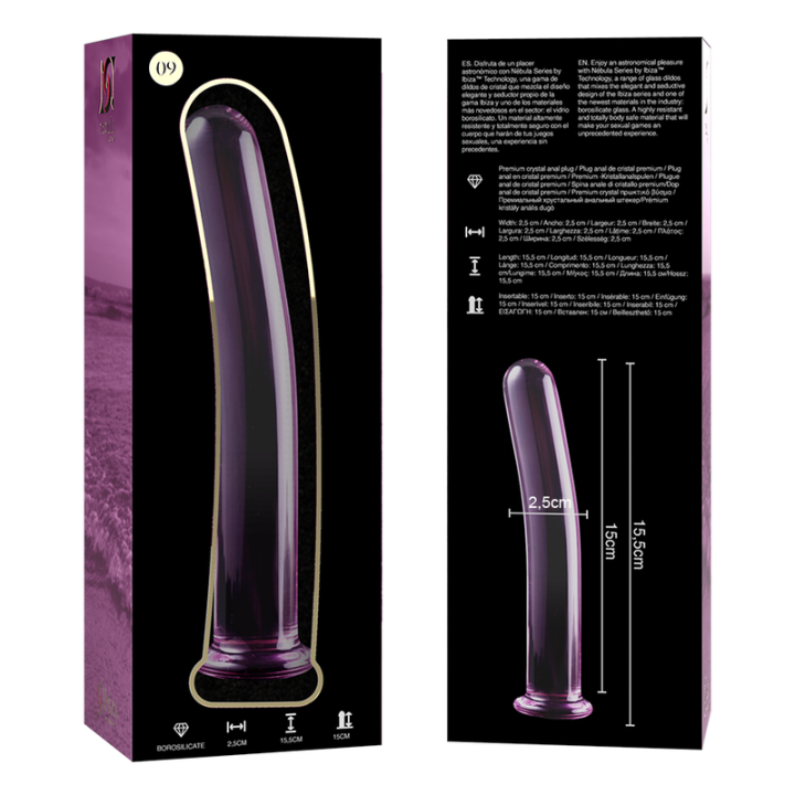 Gode en Cristal Borosilicate Modèle 9 Rose