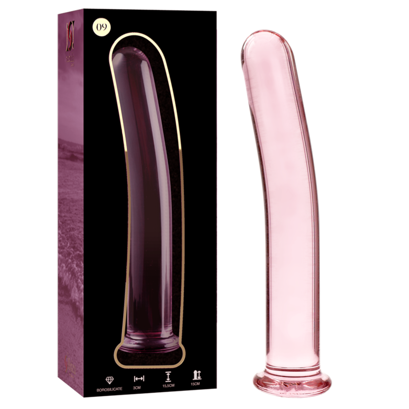 Gode en Cristal Borosilicate Modèle 9 Rose
