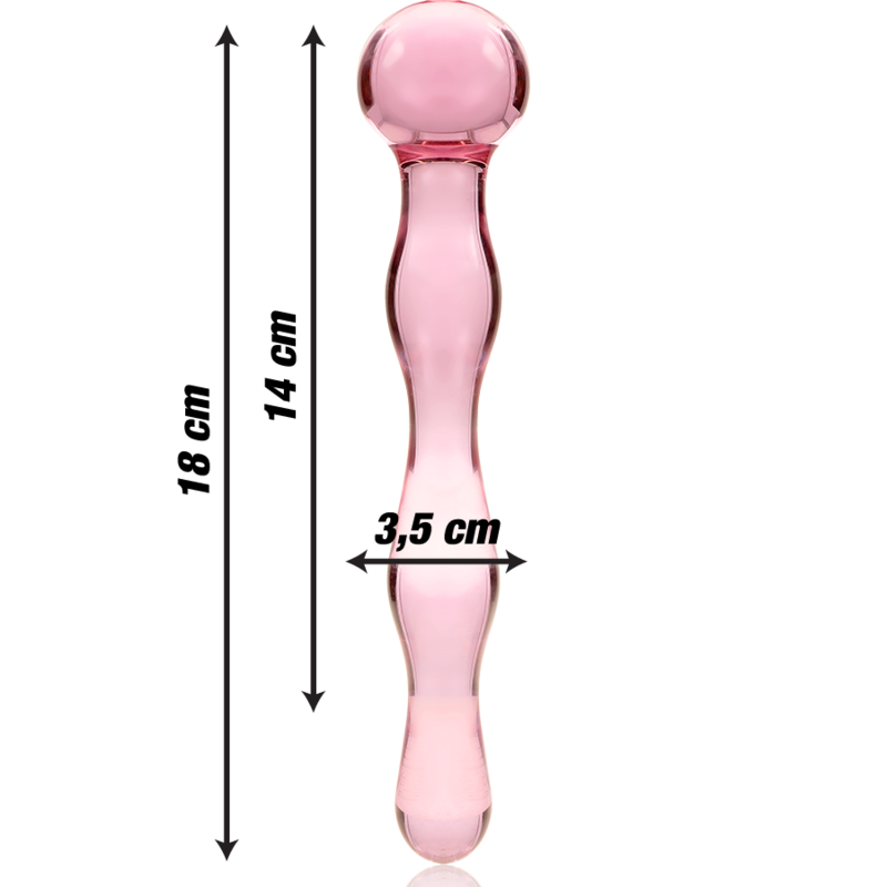 Gode en Cristal Modèle 13 Rose