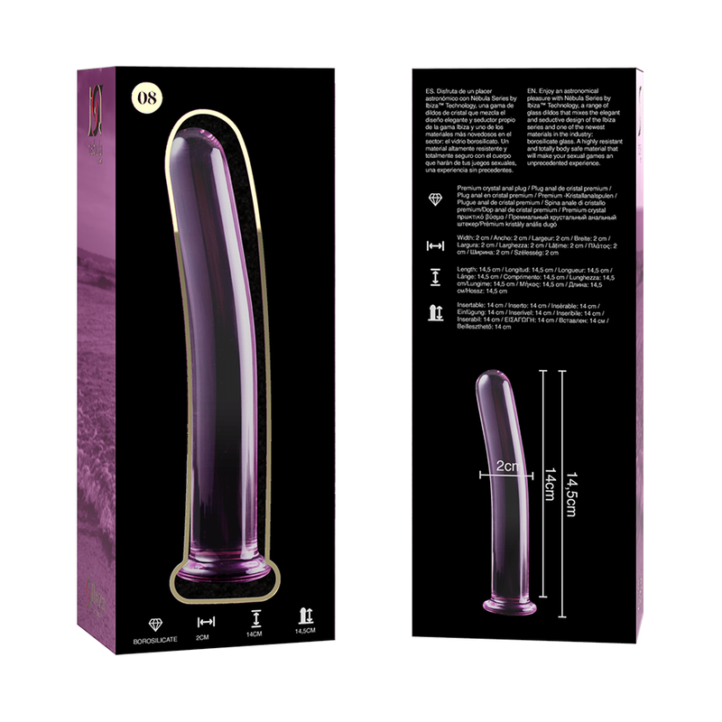 Gode en Cristal Modèle 8 Rose