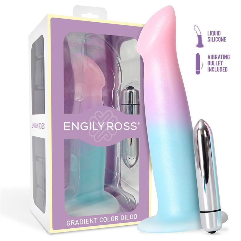 Gode avec Vibration et Ventouse Couleur Dégradée 17 cm