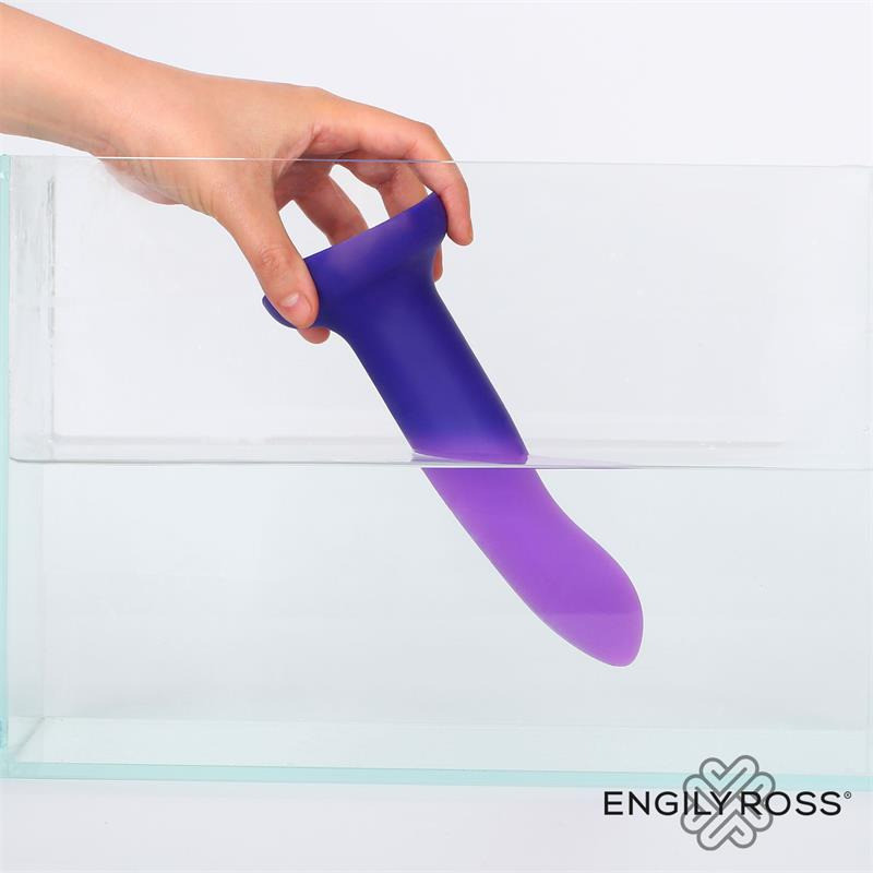 Gode Vibrant qui Change de Couleur de Bleu à Violet Taille M 17 cm