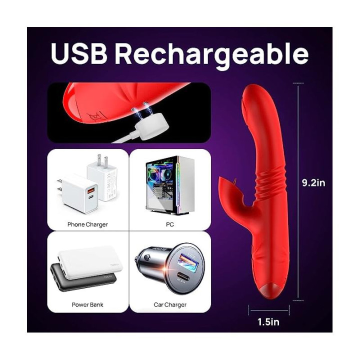 Velvet Vibromasseur avec Thrusting et Pulsation