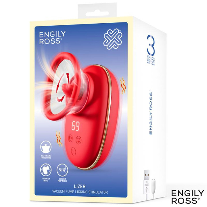 Lizer Stimulateur avec Langue Oscillante, Pompe à Vide et Vibration