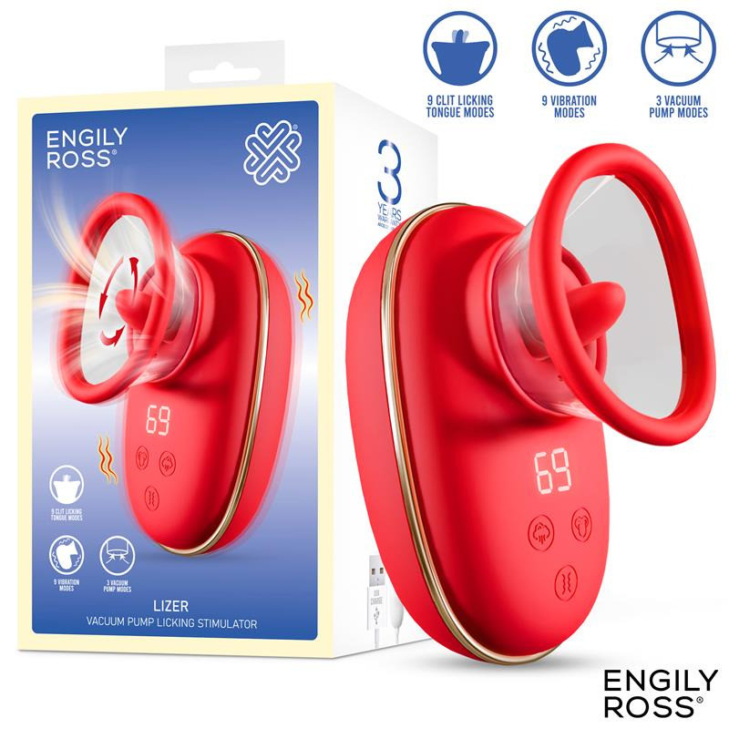 Lizer Stimulateur avec Langue Oscillante, Pompe à Vide et Vibration