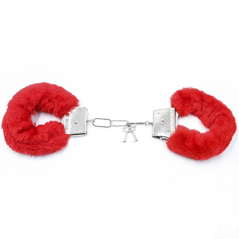 Menottes en Métal pour Poignets avec Poils Rouge