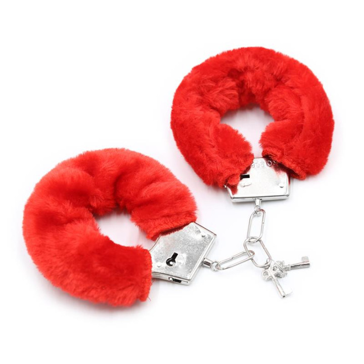 Menottes en Métal pour Poignets avec Poils Rouge
