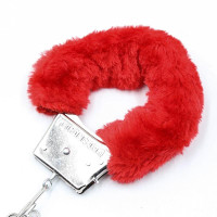 Menottes en Métal pour Poignets avec Poils Rouge