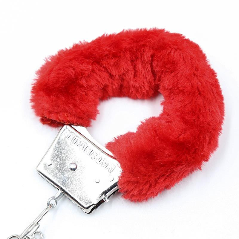 Menottes en Métal pour Poignets avec Poils Rouge