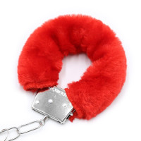 Menottes en Métal pour Poignets avec Poils Rouge