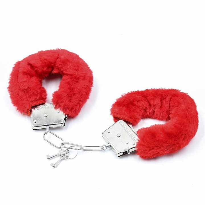Menottes en Métal pour Poignets avec Poils Rouge