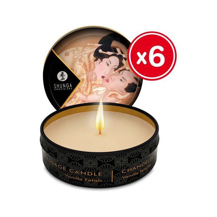 Shunga Vela de Masaje Vainilla 6 x 30 ml