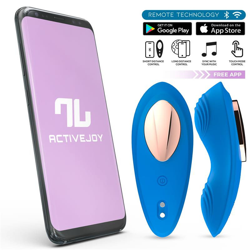Vibromasseur Culotte avec App Bleu