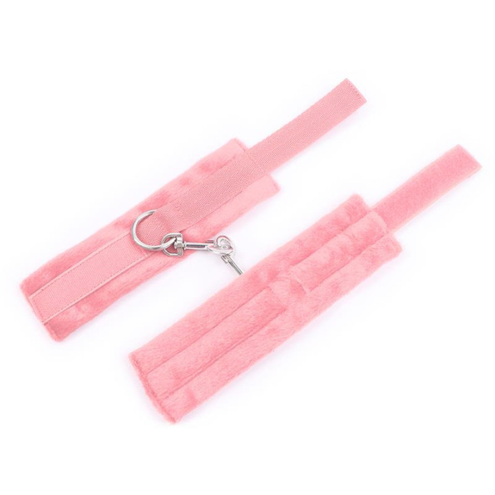 Menottes en Tissu avec Velcro pour Poignets Rose