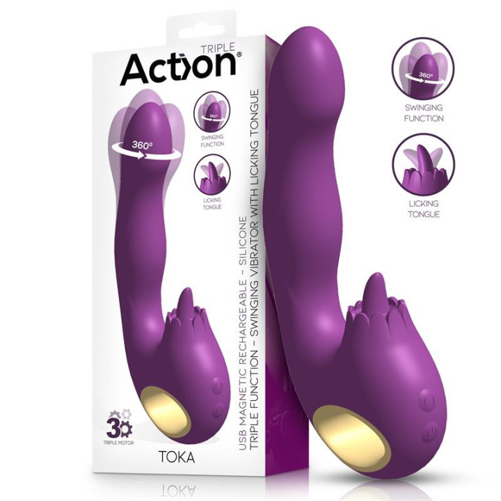Toka Vibromasseur avec Oscillation 360º et Langue