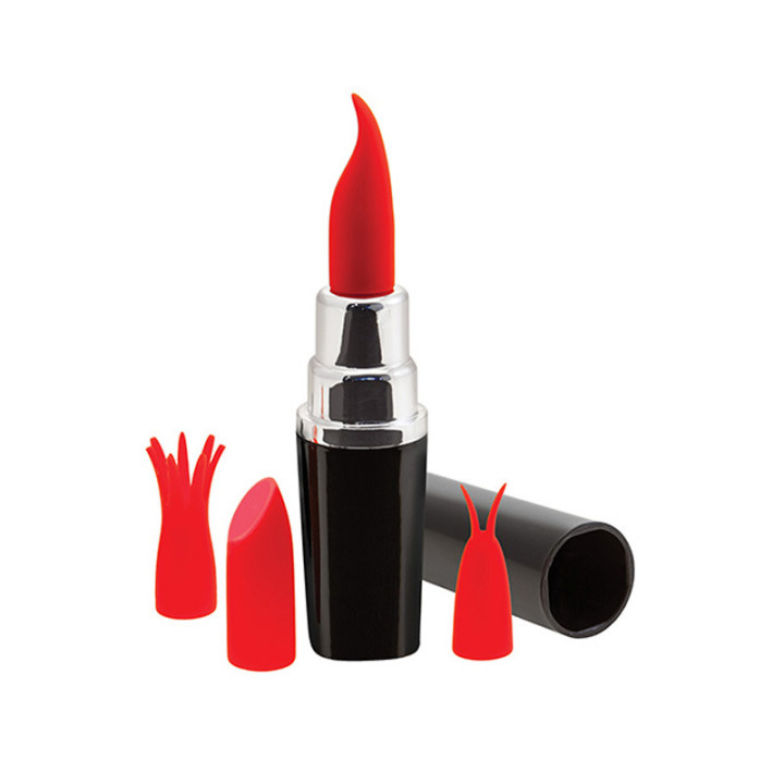 Lipstick Vibromasseur Noir et Rouge