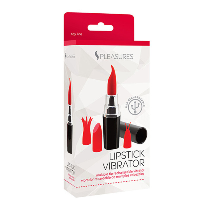 Lipstick Vibromasseur Noir et Rouge