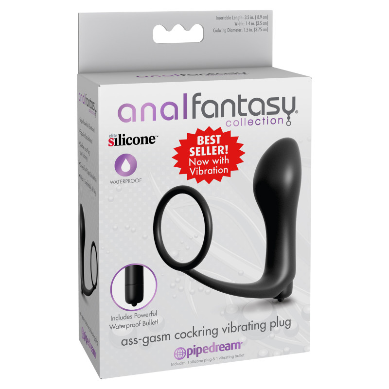Plug Vibrant ASS-GASM Anneau Noir