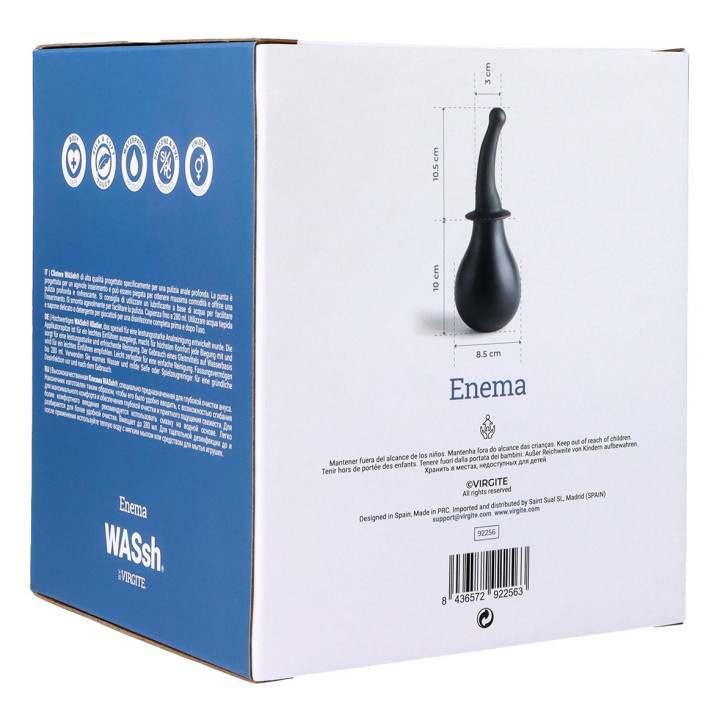 Poire à Lavement Anal Courbée Noire 280 ml