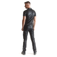Luca Chemise Wetlook avec Boutons-Pression Noire