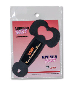 Abridor Metálico Pene Imantado Negro Very