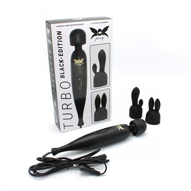 Masseur Wand Pixey Turbo Noir avec 2 Accessoires