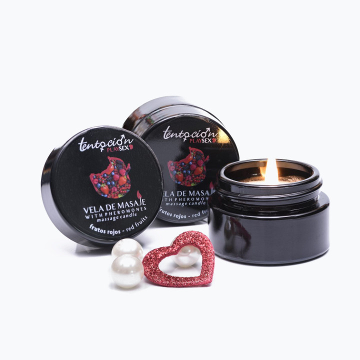 Bougie de Massage aux Phéromones de Fruits Rouges 20 ml