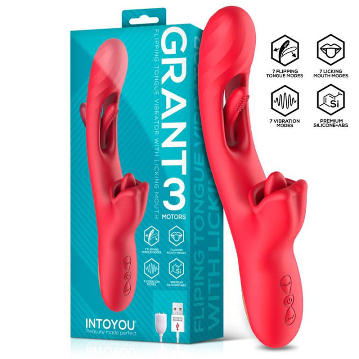 Grant Vibromasseur avec Flipping et Langue Licking 360º