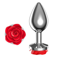 Plug Anal avec Rose Rouge Taille S