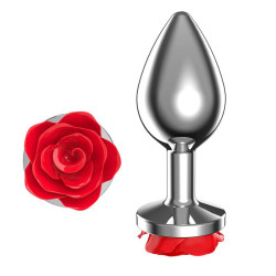 Plug Anal avec Rose Rouge Taille S