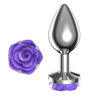 Plug Anal avec Rose Pourpre Taille S