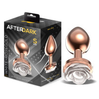 Plug Anal Or Rose con Rose Blanche Taille S