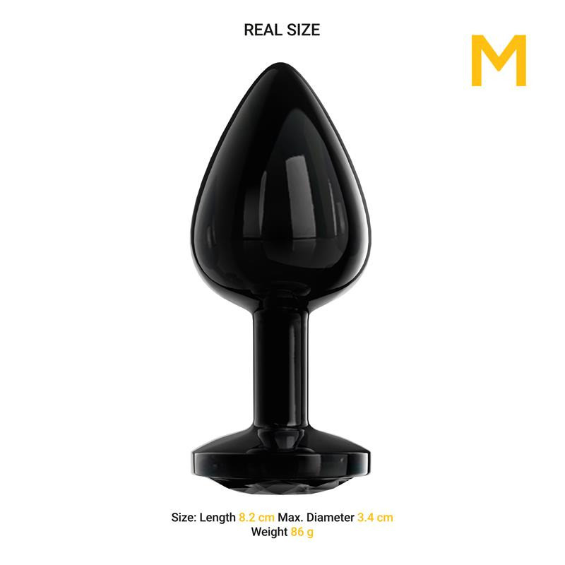Blackgem Plug Anal avec Bijou Noir Taille M